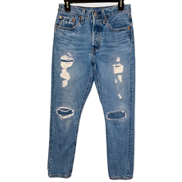 LEVI’S 501 Skinny Distressed Jeans Size 26 - Picture 12 of 13